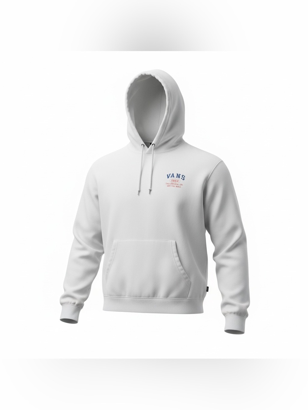 Vans White Pullover Hoodie with Small Blue Logo